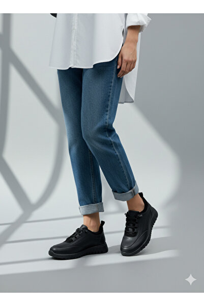 rocassi Γυναικεία παπούτσια από γνήσιο δέρμα σε μαύρο χρώμα