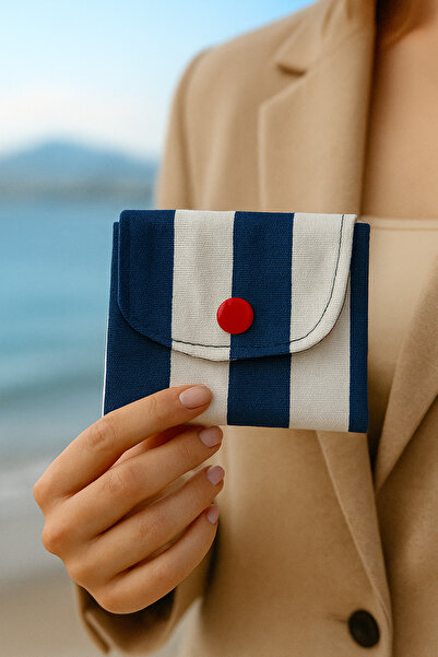 Fynbos Premium Handmade Linen Fabric Mini 3 Compartment Wallet 11X9 cm – Multi-Purpose Women's Accessory