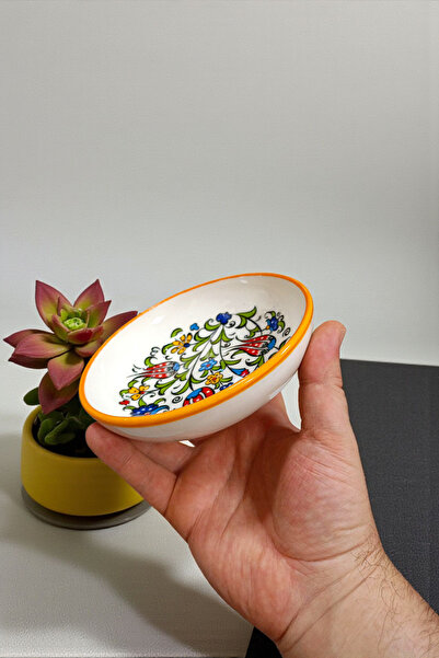 Salizera 6 Pieces Tile Motif Ceramic 13 cm Breakfast Snack Bowl Gift Bowl Set