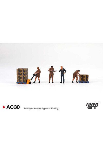 mini gt 164 Metal Fıgurıne Ups Driver And Workers Mgtac30