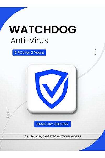 Watchdog Anti-Virus | 5 PCs for 3 Years | Digital License | SAME DAY DELIVERY