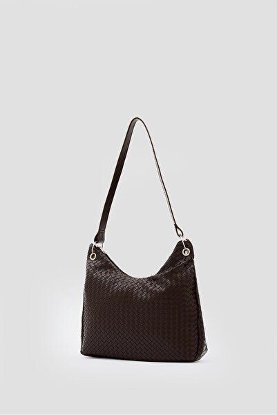 Shule Bags Valerie Braided Shoulder Bag Brown