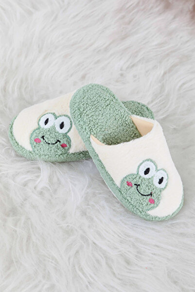 morscho Plush Comfortable House Slippers with Frog Figure