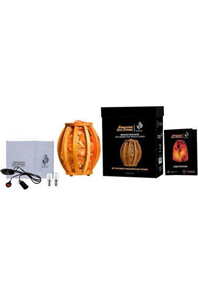Geohoney Himalayan Salt Lamp in Wooden Basket