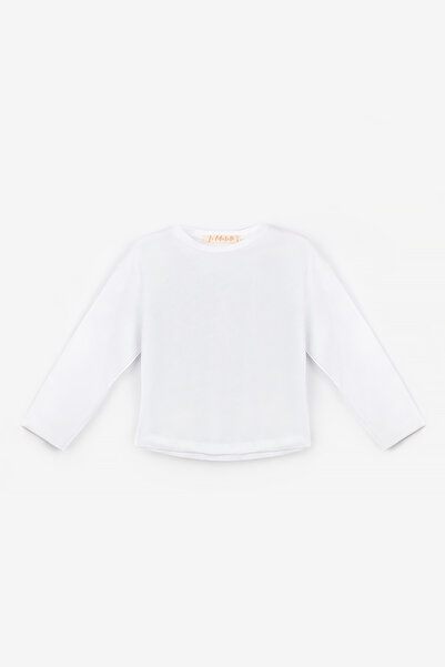 Le Mabelle Біла довга рукава трикотажна базова дитяча футболка