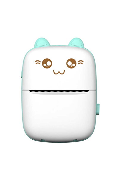 Doris Mini imprimanta termica pentru copii pisoi Albastru cu 1 rola termica + 3 role autoadezive