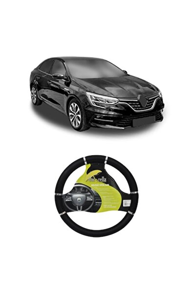 Umbrella Husă volan auto tip umbrelă, piele, neagră, 37-39 cm