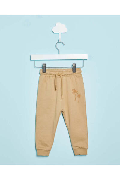 REDTAG Infant Boys Beige Palm Print Active Pants