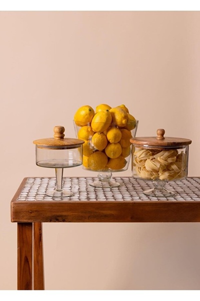 RİVO HOME DECOR Madera Standing Cookie Jar 26X17X17 cm