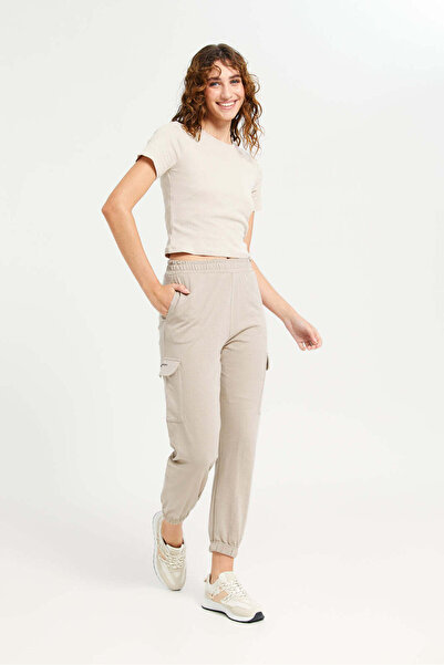 REDTAG Women Brown Cargo Pocket Jogger Pants