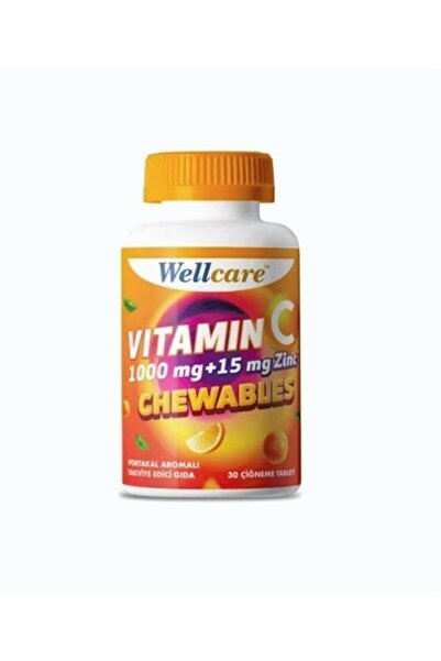 Wellcare Vitamin C 1000 Mg + Zinc 15 Mg 30 Chewable Tablets