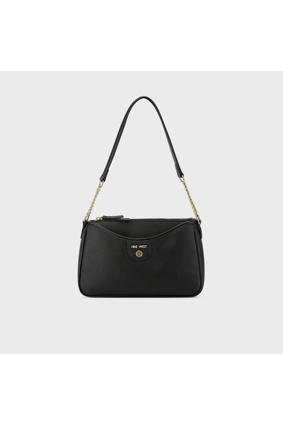 Nine West Kiley Textured Shoulder Bag with Zipper Closure and Chain Strap