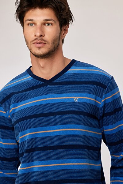 Woody Pijama Takımı-Mvl - 943 Velvet Polar Strpe 1