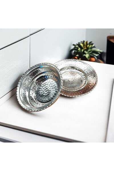 Bakır Center Copper Plate Bowl Soup Beyran Kelle Paça Presentation Serving Bowl with Plate Serving Plate