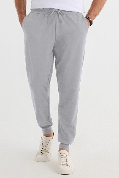 Tudors Erkek 3'lü Paket Siyah-Gri-Haki Regular Fit Beli Bağcıklı Jogger Cepli Lastikli Paça Eşofman Altı