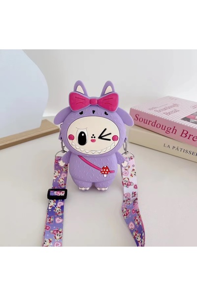 synshop Labubu pisică Geantă din silicon cu urechi Portofel Femei Adolescente...