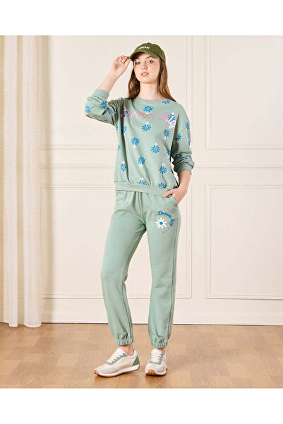 REDTAG Senior Girls Mint Printed Track Pants