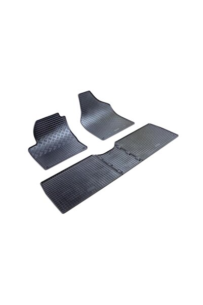 Rigum Set of black rubber interior car mats compatible with VW Galaxy, Alhambra, Sharan