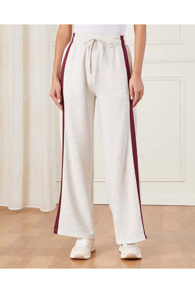 REDTAG بنطلون رياضي نسائي رمادي اللون بشريط جانبي