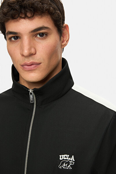 UCLA Ανδρικό φούτερ HALSTON με τύπωμα Standard Fit με μαύρο φερμουάρ και τσέπες