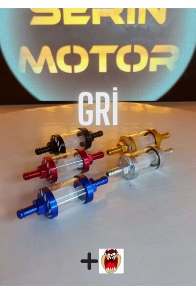 GMS CG Cup Motosiklet Temizlenebilir Gri Benzin Filtresi+stcker