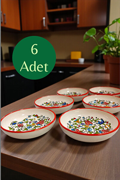 Salizera 6 Adet Çini Motifli Seramik 13 Cm Kahvaltılık Çerezlik Hediyelik Kas...