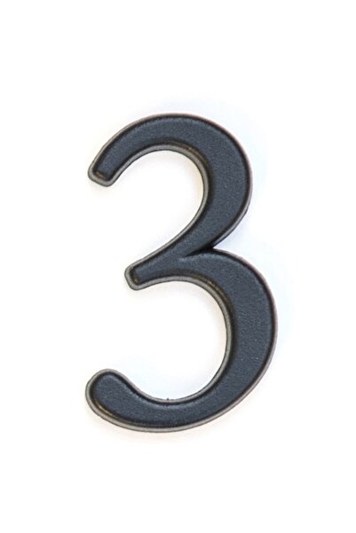 ICON TOOLS Apartment Number Plate, Alloy Zamak, 50mm, Matte Graphite, Digit 3