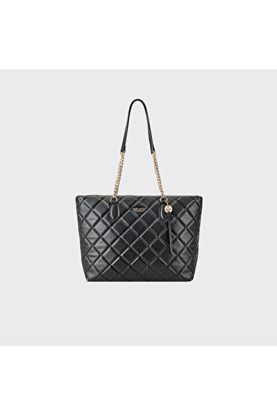 Nine West Meilani Quilted Double Handle Shoulder Bag with Zipper Closure and Chain Strap