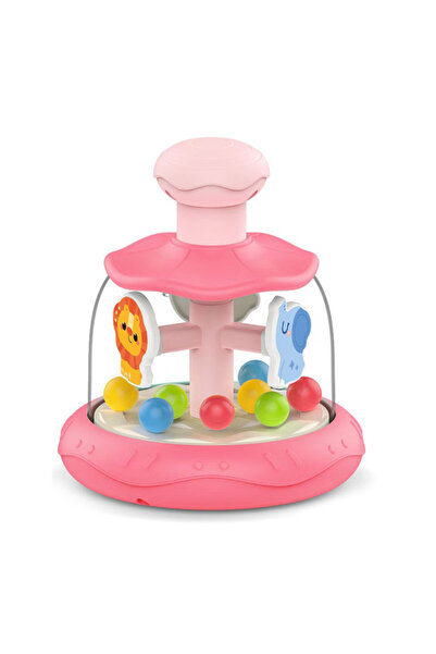huanger Jucărie interactivă carusel rotativ - Animale rotative și bile colorate, ROȘU, 6 luni+