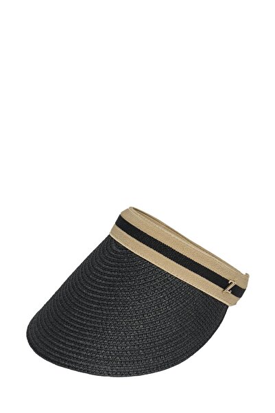 Zühre Black Straw Visor Hat Onl-0003