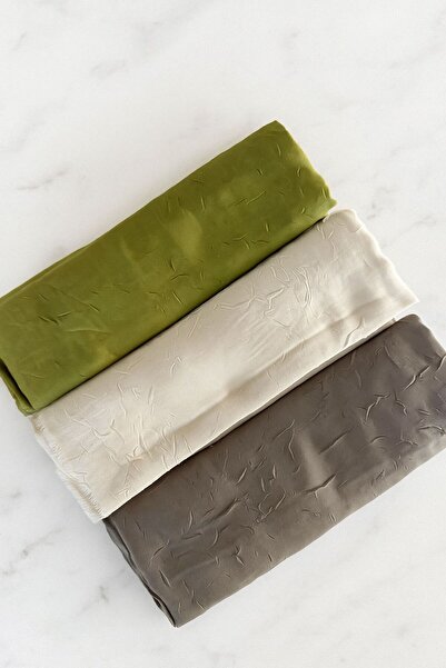 Karkan Tekstil 3'lü Set Bambu Kıraş Şal (Yeşil, Taş, Gri)