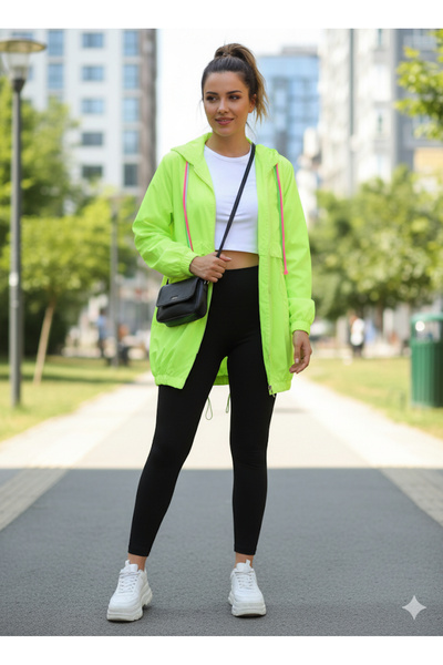 Store Kadın Rainbow Kapüşonlu Yağmurluk