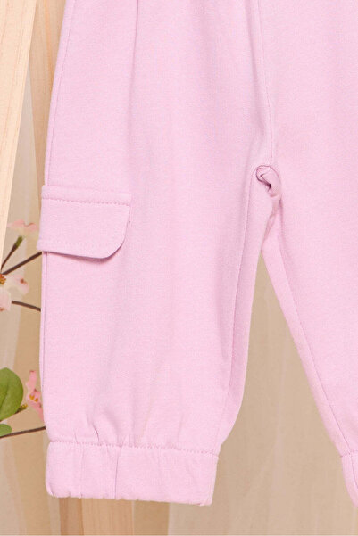 REDTAG Infant Girls Lilac Plain Jogger Pants