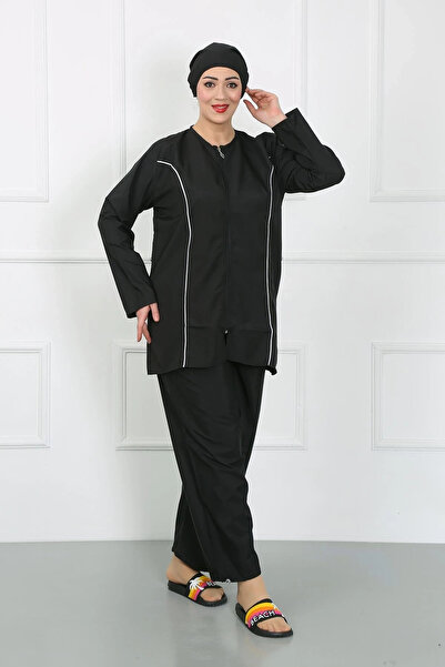 alfa expres Clothing Plus Size Hijab Large Swimsuit Black