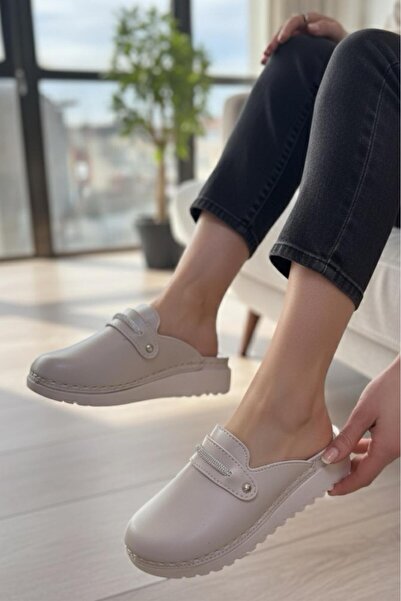 Oksit Prl 3103 Stoned Orthopedic Soft Lightweight Sole Daily Mother Women's Slippers