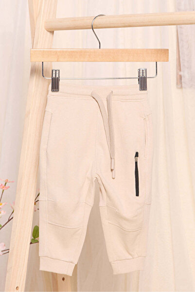 REDTAG Infant Boys Beige Plated Interlock Active Pants