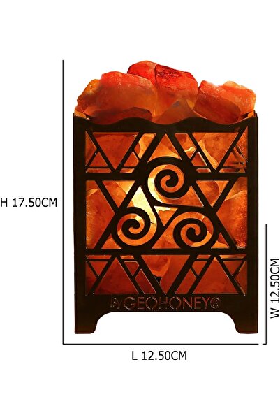 Geohoney Himalayan Salt Decorative Lamp Basket with Chunks