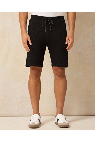 REDTAG Men Black Lounge Shorts