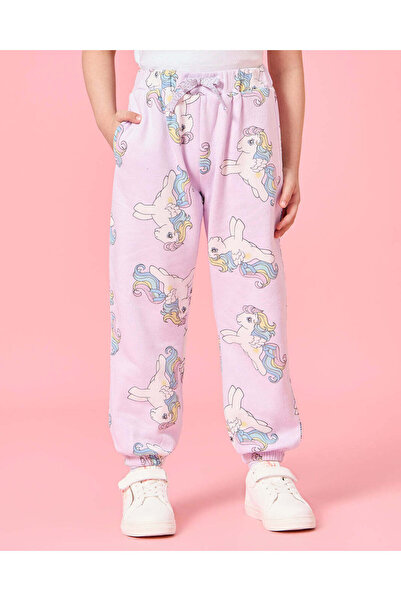 REDTAG بنطال رياضي مطبوع عليه My Little Pony للبنات باللون البنفسجي