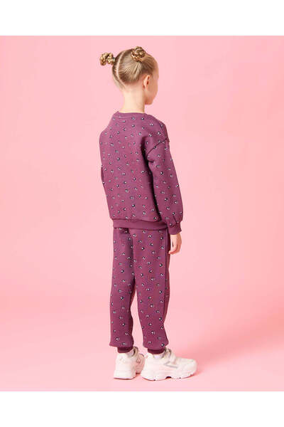 REDTAG طقم كاجوال مطبوع بالكامل باللون العنابي للبنات (قطعتين)