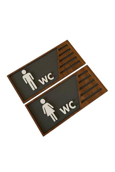 6. Pro İnsan Figürlü Ahşap WC (Otel, Lokanta vb. Lavaboları İçin WC Yazısı)