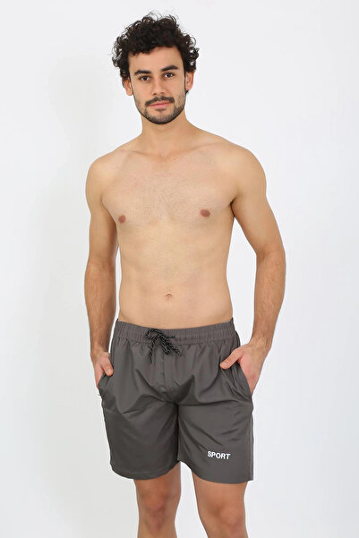 alfa expres Clothing Men's Zipper Pocket Swim Shorts Smoked