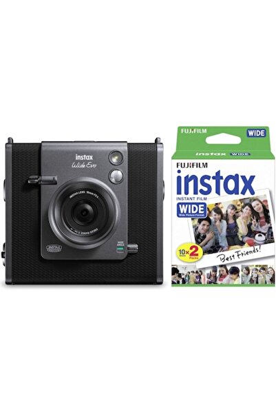 Fujifilm Instax WIDE Evo Instant Camera, Black + Film Wide 2x10