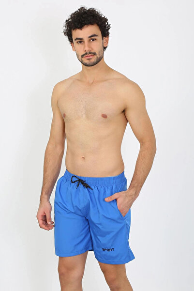 alfa expres Clothing Men's Zippered Pocket Swim Shorts Cobalt