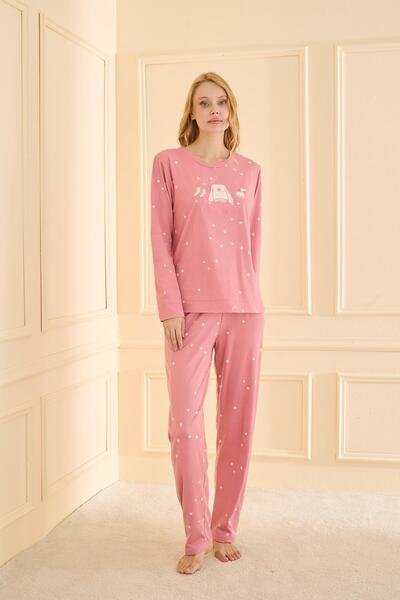 Mihra 19104 Жіночий піжамний комплект з довгими рукавами