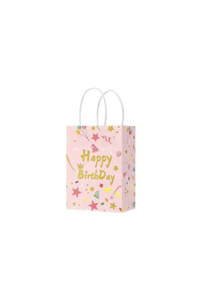 Le Mabelle Pink 6-Piece Paper Happy Birthday Bag