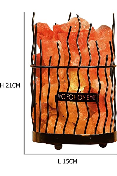 Geohoney Himalayan Salt Lamp with Iron Bars