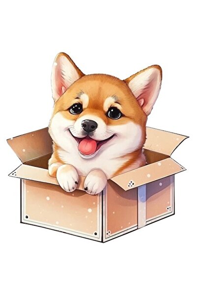 OEM Autocolant cățeluș Chow Chow scos din cutie, jucăuș, bordură albă, vinil ...