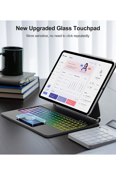 HYX Magic Keyboard for iPad Air 13 (M3/M2) & iPad Pro 12.9 (3rd-6th Gen) - Black