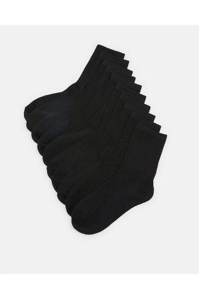 REDTAG جوارب سوداء طويلة للأولاد الكبار (عبوة من 5 قطع)